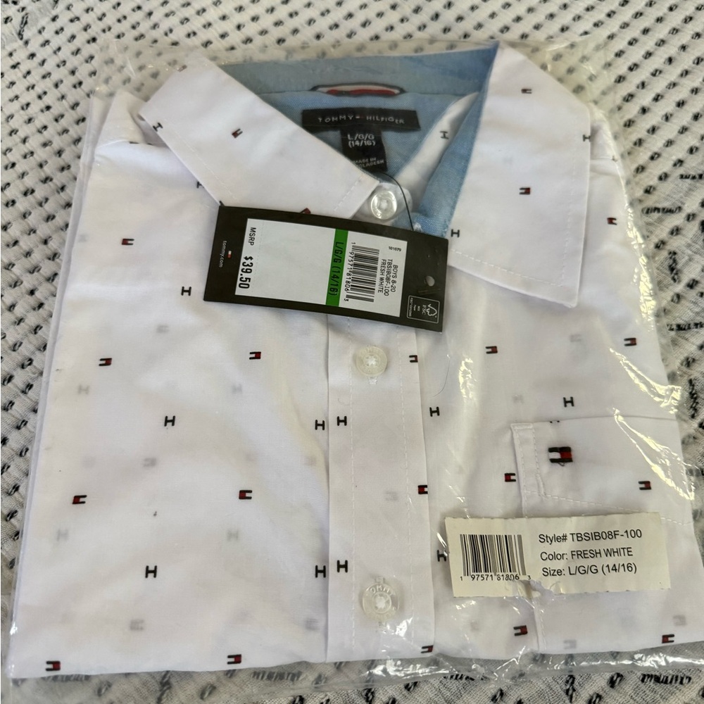 Tommy Hilfiger Boys Patterned White Shirt